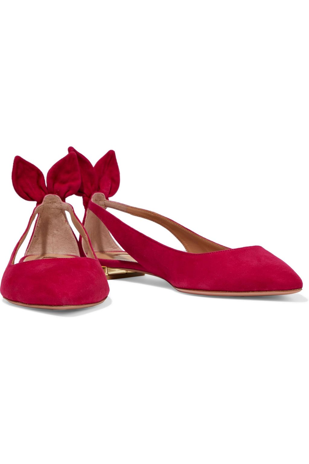 AQUAZZURA Deneuve suede point-toe flats