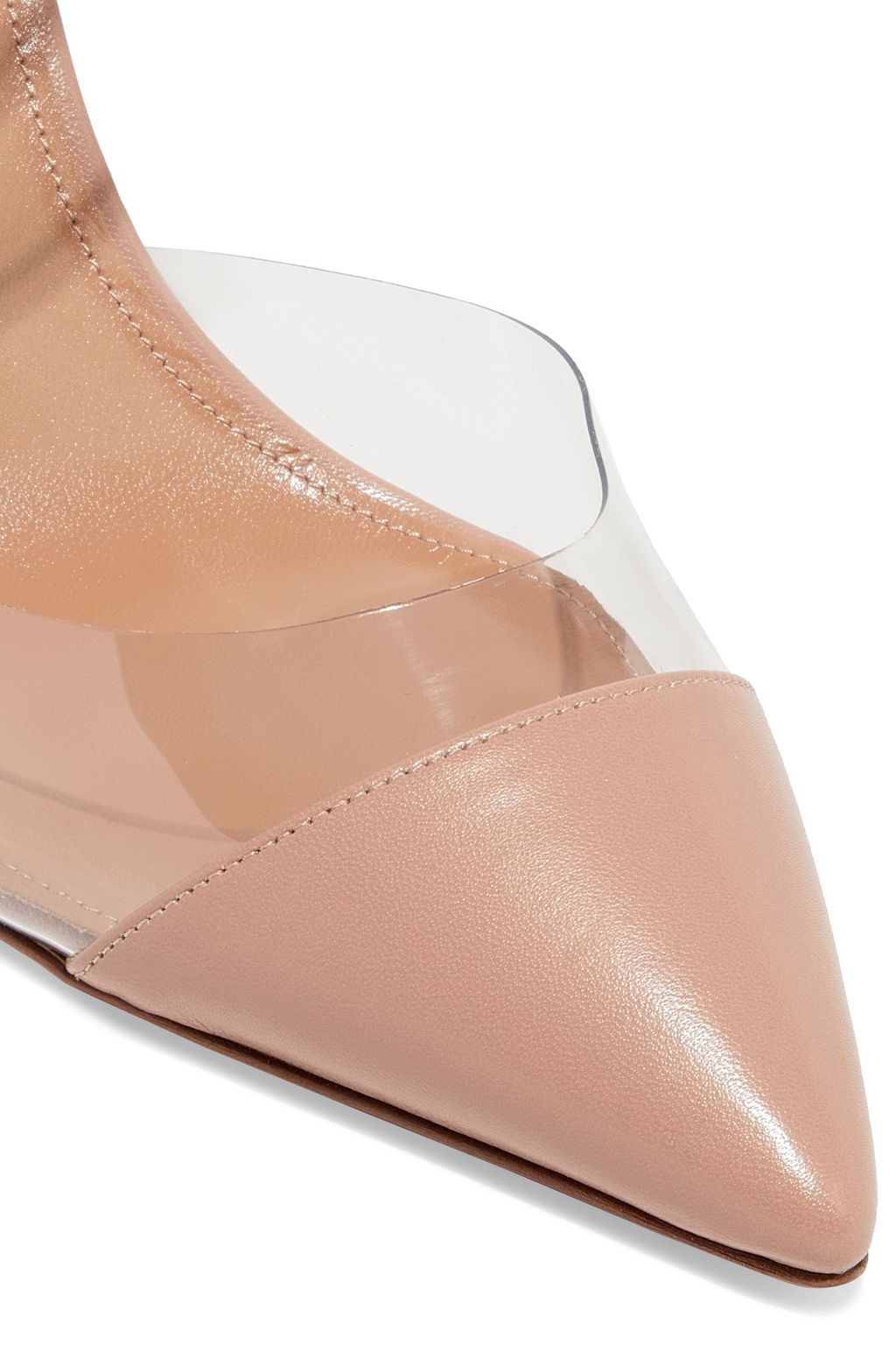 AQUAZZURA Optic 85 PVC and leather mules