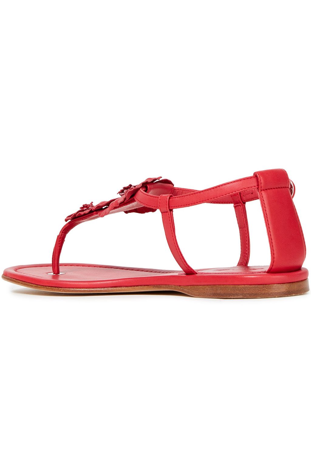 LORO PIANA Floral-appliquéd leather sandals