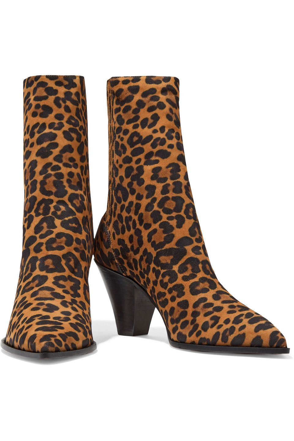 Click to view more detailed imagery on our partner's website Aquazzura Saint Honoré 70 Leopard-print Suede Ankle Boots In Animal Print