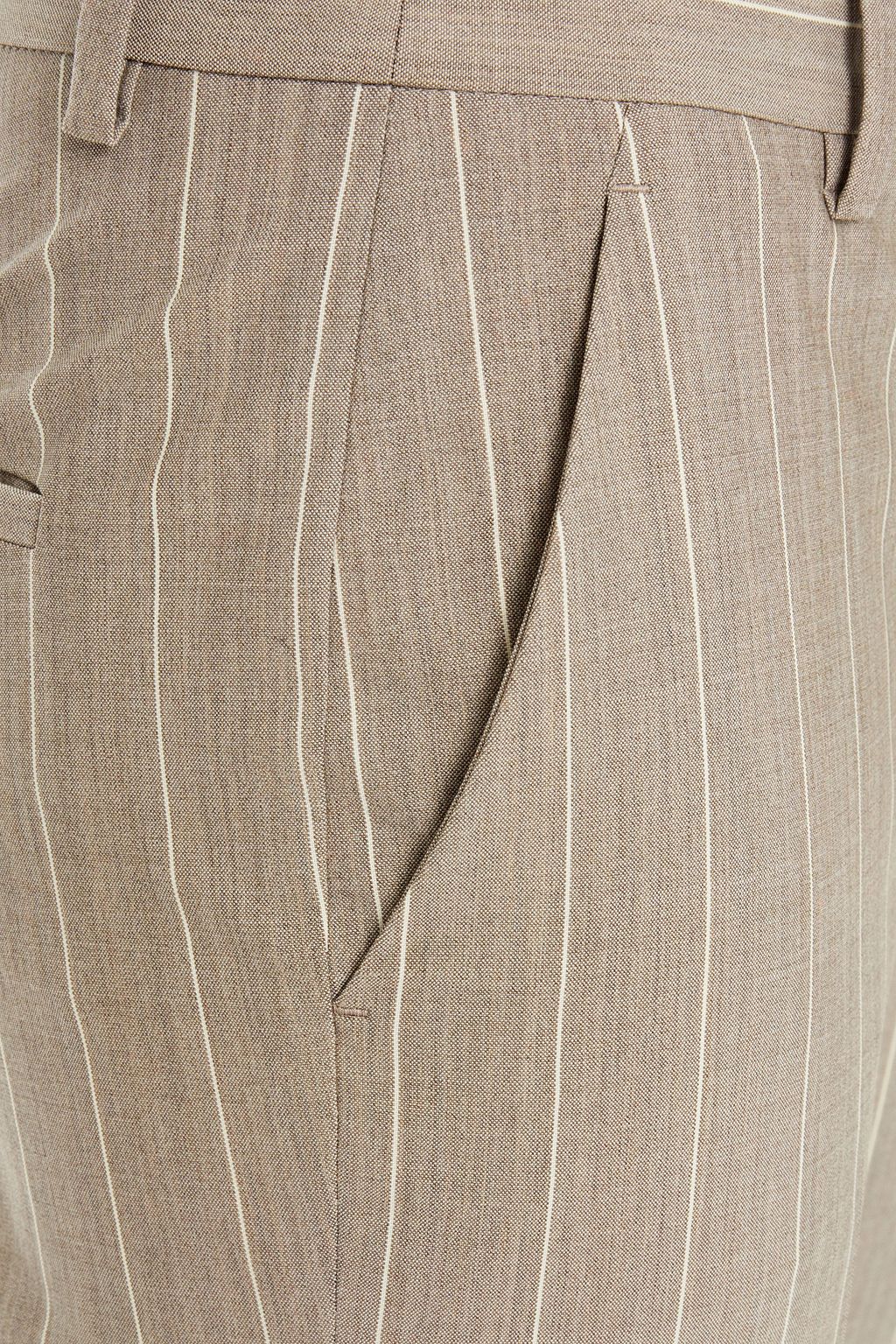 THEORY Cropped pinstriped wool-blend tapered pants