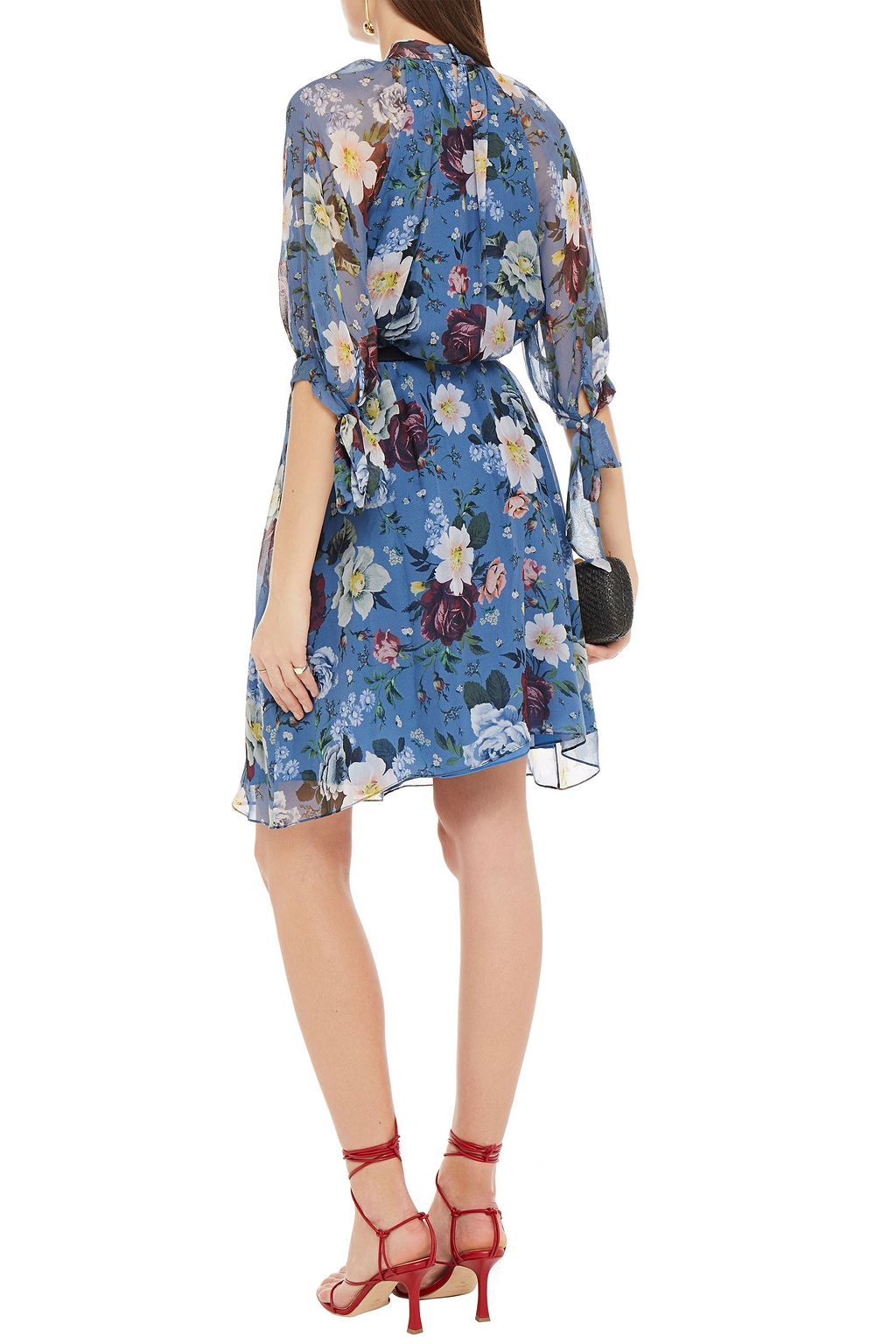 ERDEM Melodie belted floral-print silk-georgette dress