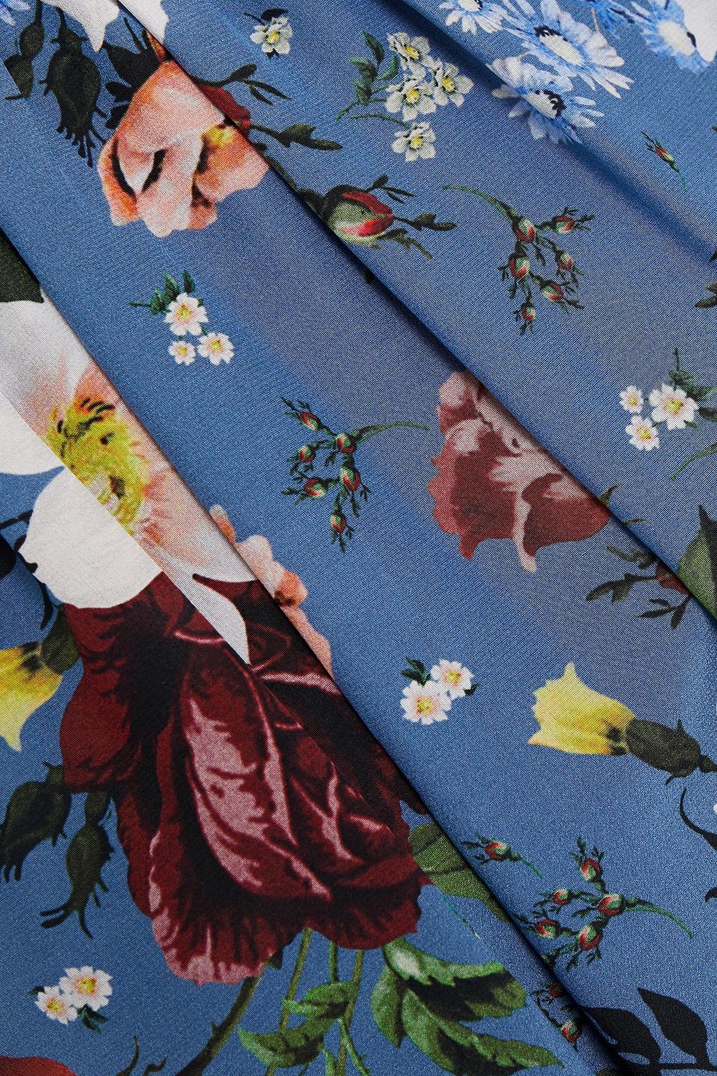 ERDEM Warren gathered floral-print silk crepe de chine top