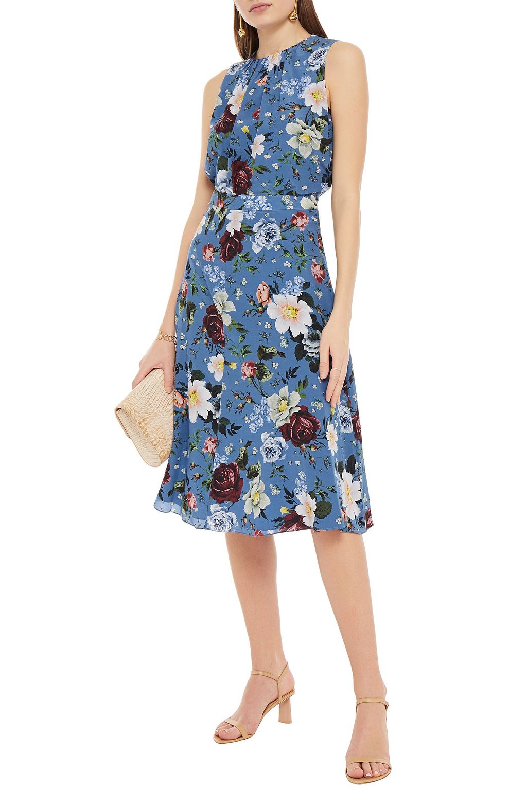 ERDEM Maury floral-print silk crepe de chine skirt