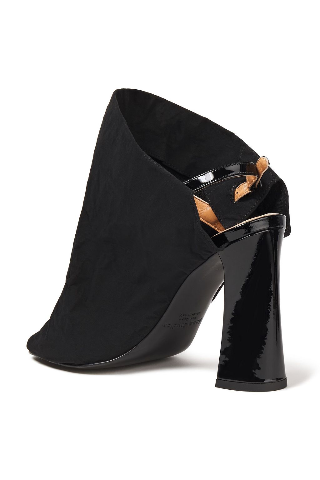 ACNE STUDIOS Lamia patent leather-trimmed woven slingback sandals