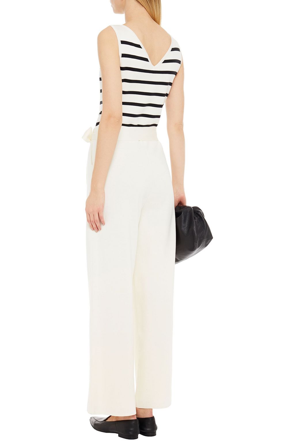 LORO PIANA Maya Bay gestreifter Jumpsuit mit weitem Bein aus einer Seiden-Baumwollmischung