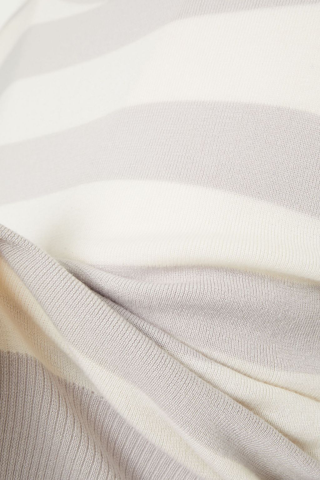 LORO PIANA Bretagne asymmetric striped cashmere sweater