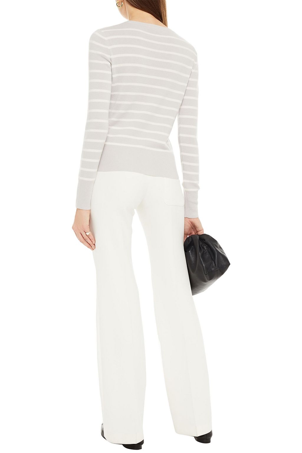 LORO PIANA Bretagne asymmetric striped cashmere sweater