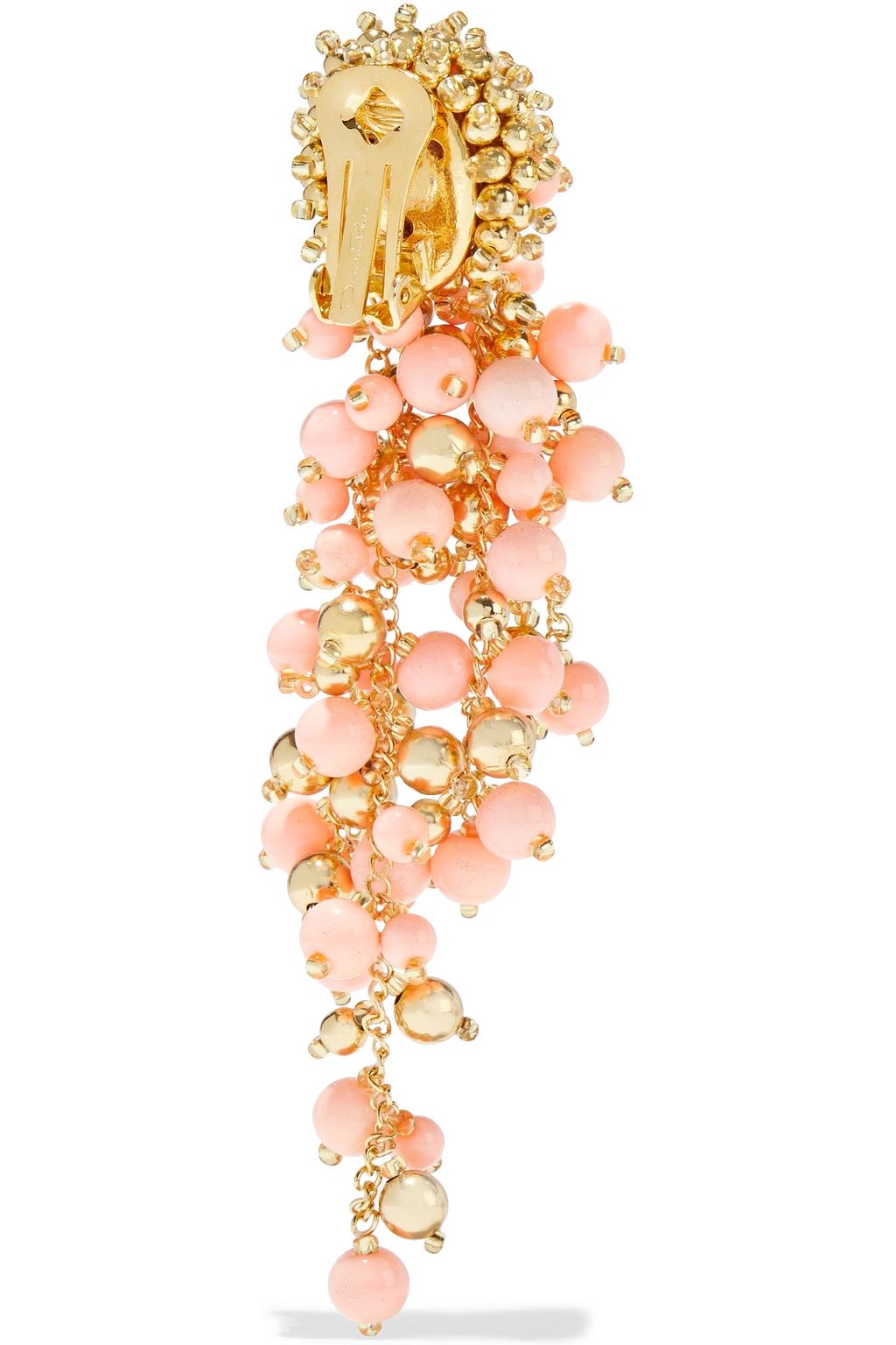 OSCAR DE LA RENTA Gold-tone beaded earrings