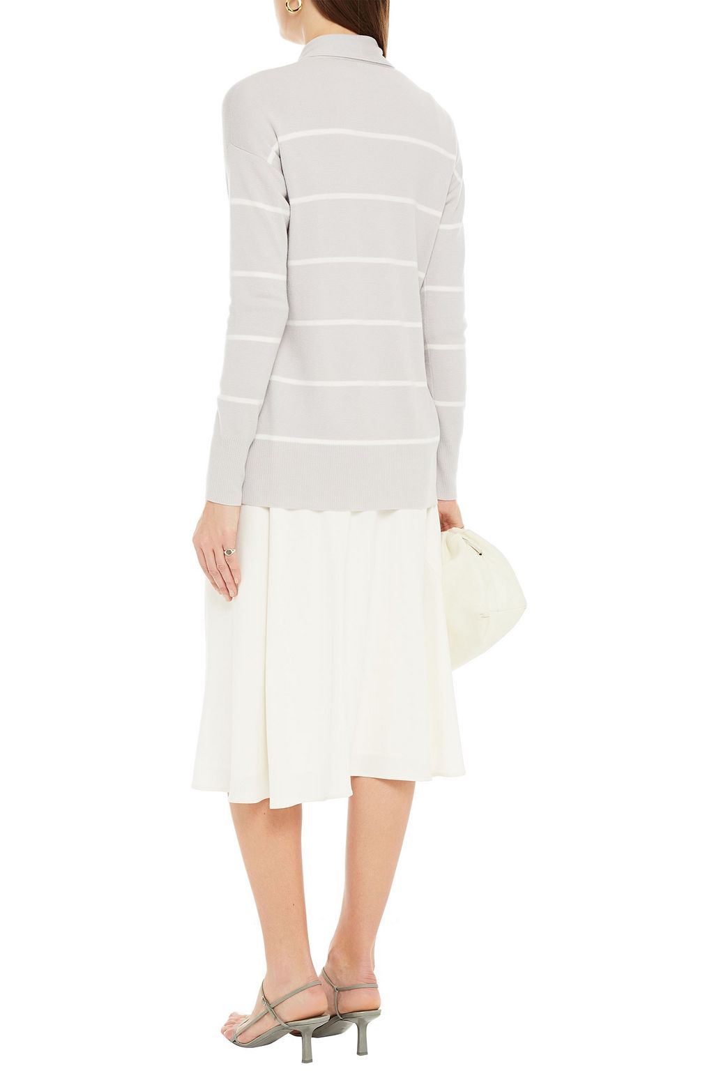 LORO PIANA Bretagne belted striped cashmere cardigan
