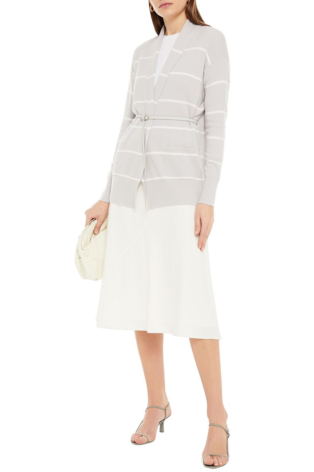 LORO PIANA Bretagne belted striped cashmere cardigan