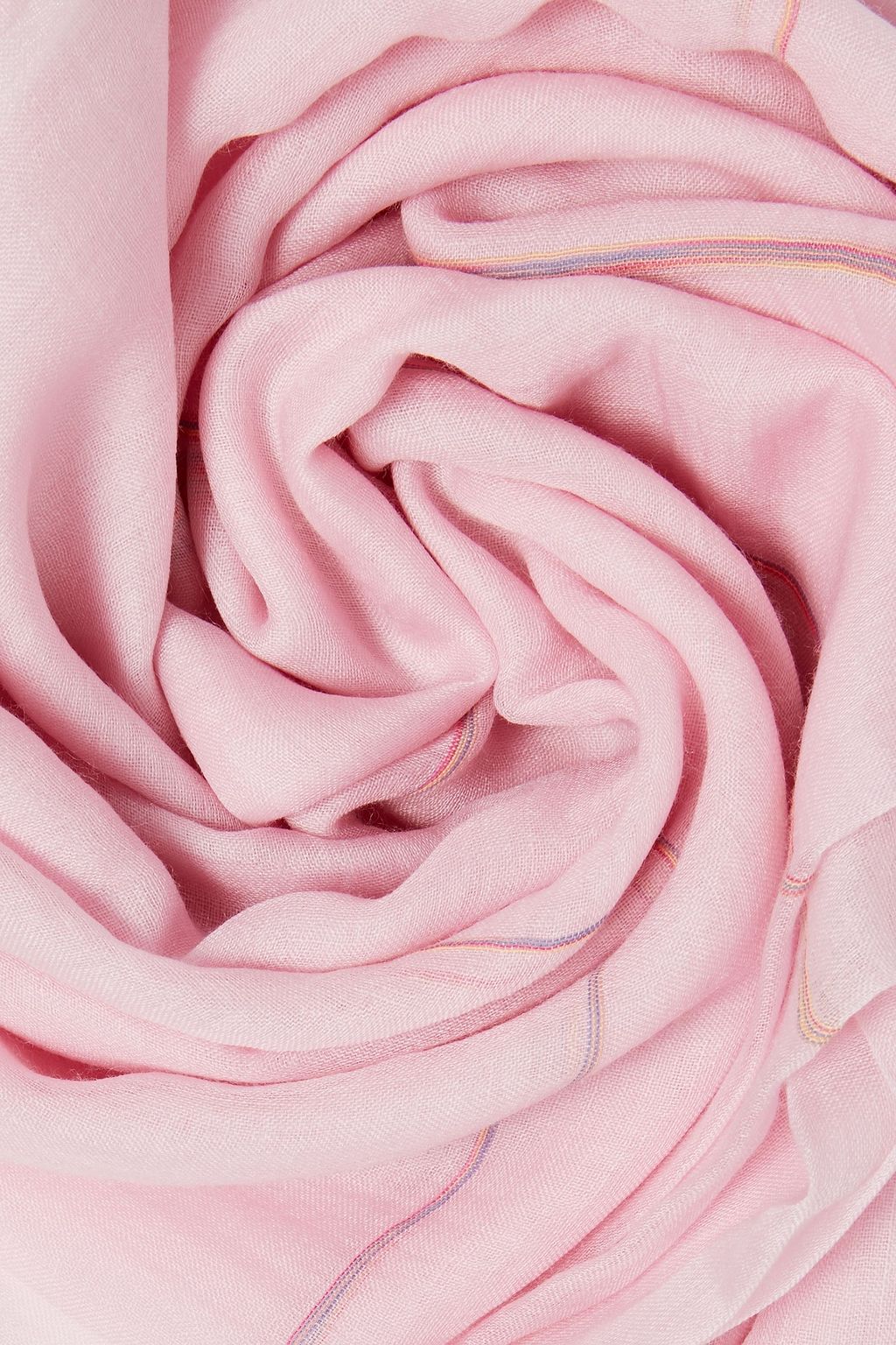 LORO PIANA Frayed striped cashmere and cotton-blend gauze scarf