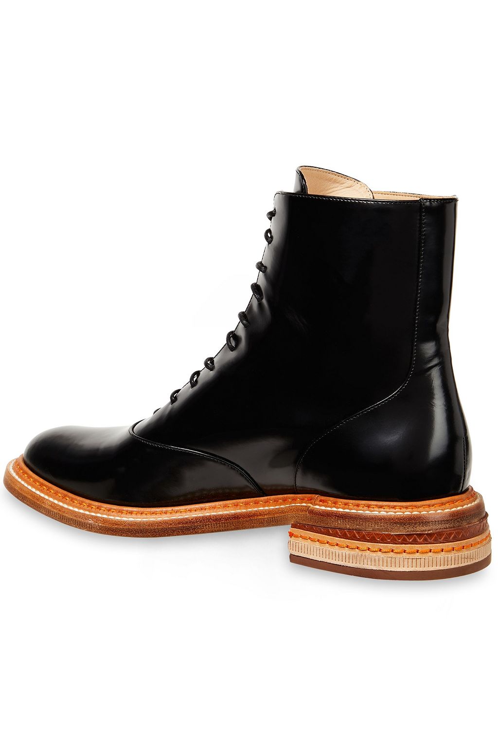 GABRIELA HEARST Robin lace-up glossed-leather ankle boots