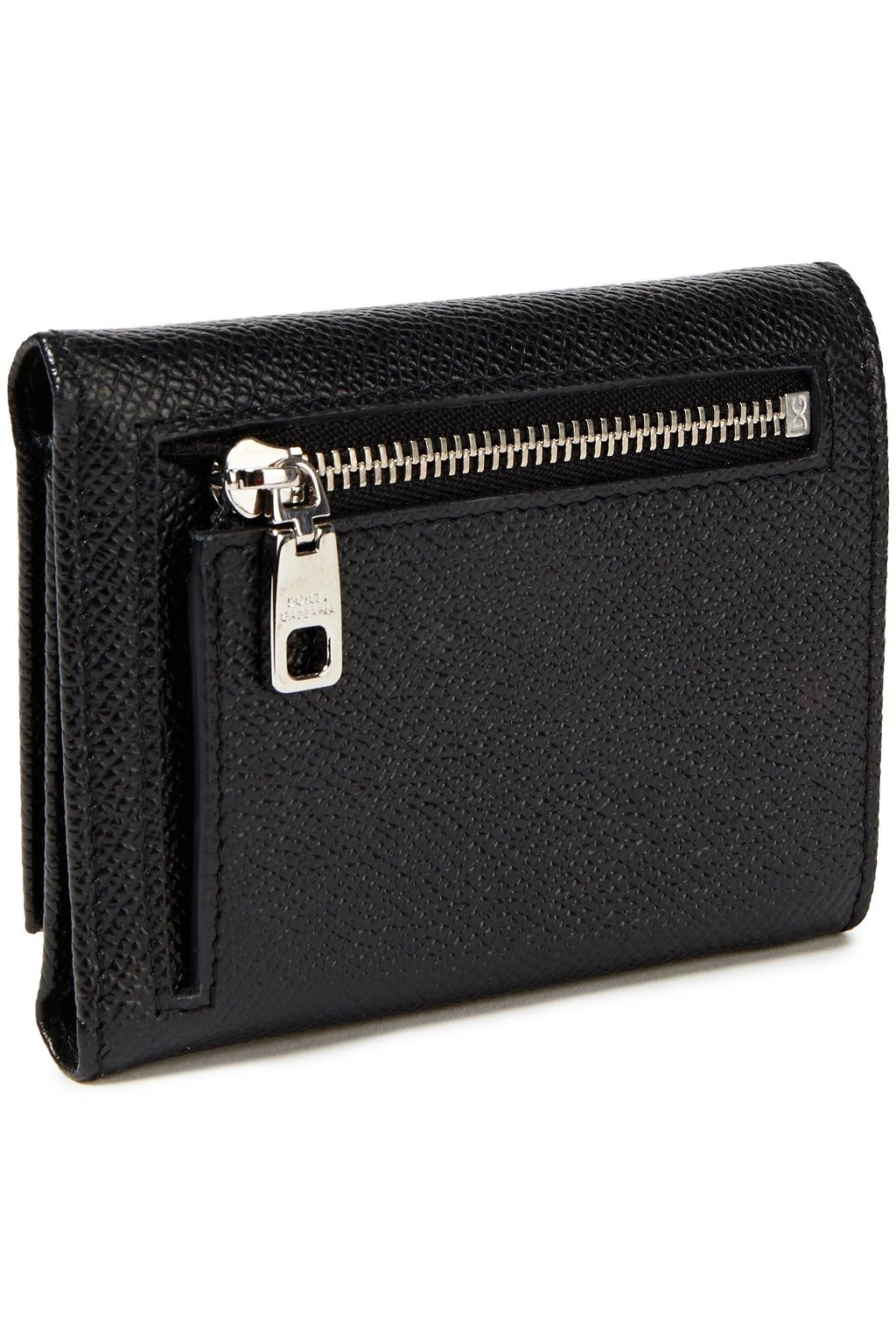 DOLCE&GABBANA Logo-embellished textured-leather wallet
