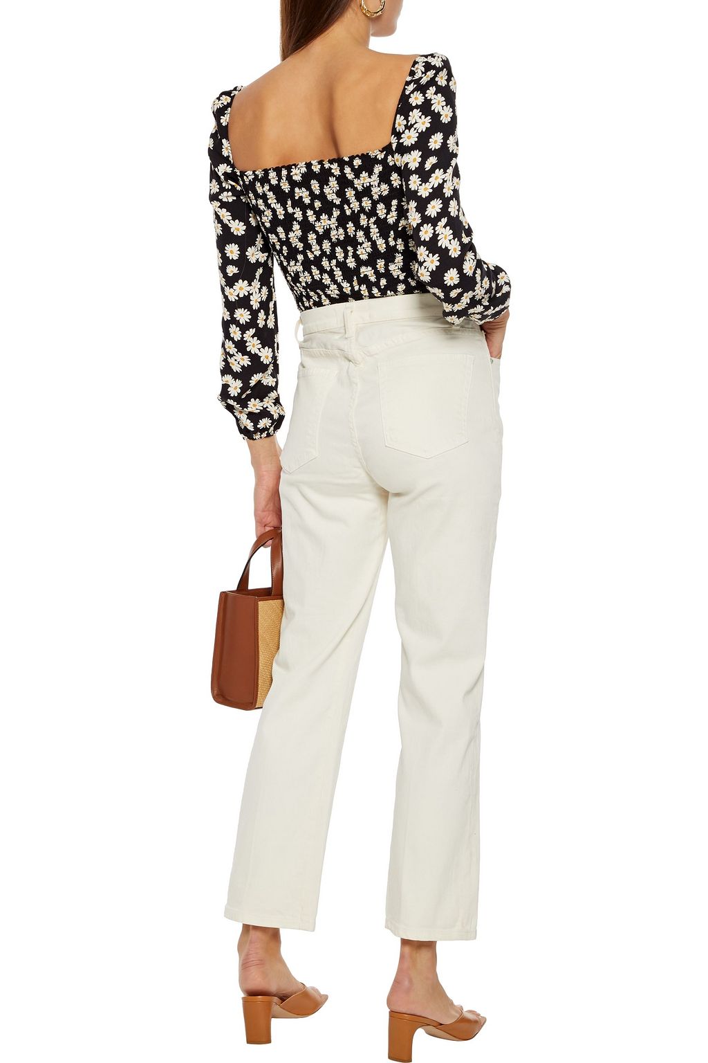 REFORMATION Printed crepe top