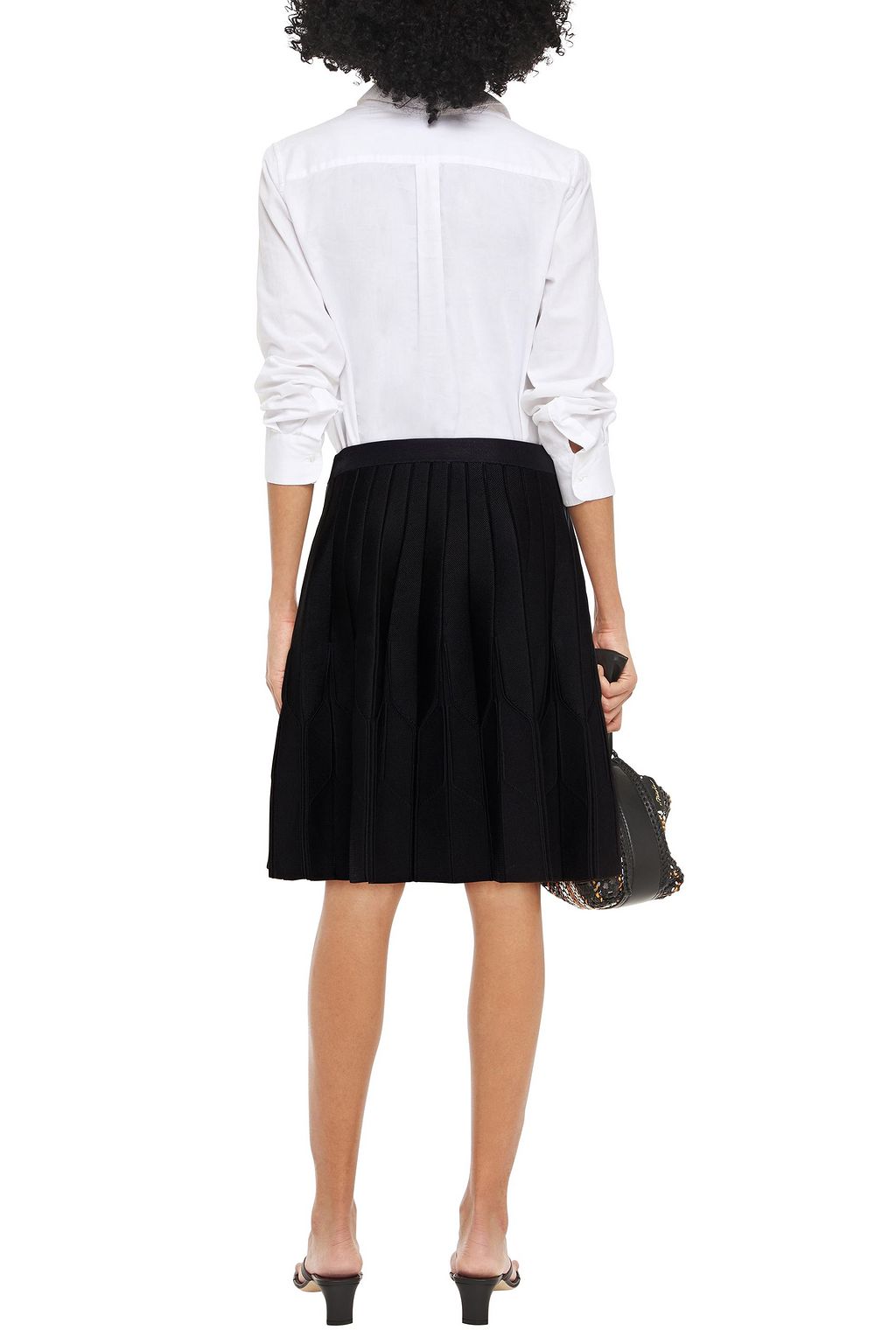 CLAUDIE PIERLOT Manilee pleated stretch-knit skirt