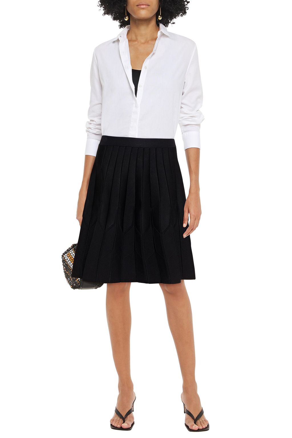 CLAUDIE PIERLOT Manilee pleated stretch-knit skirt