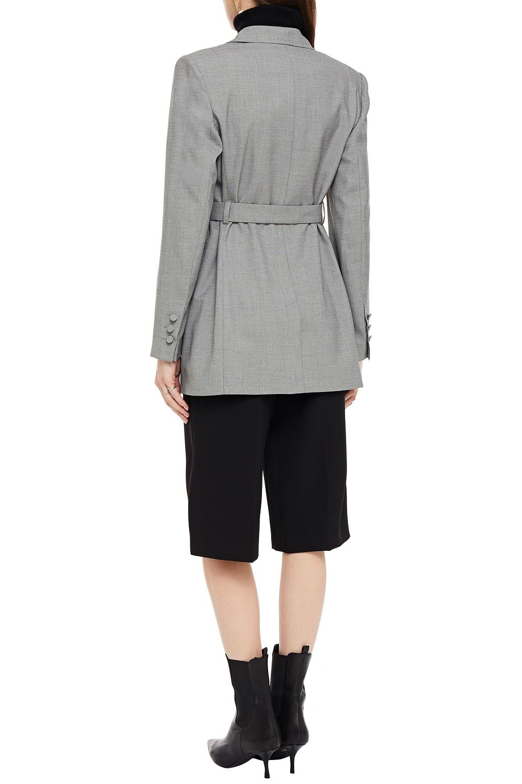 CLAUDIE PIERLOT Double-breasted belted woven blazer
