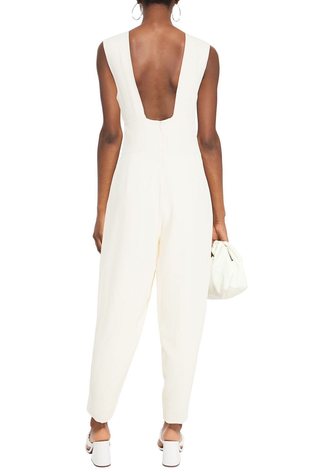 CLAUDIE PIERLOT Cropped tie-front twill jumpsuit