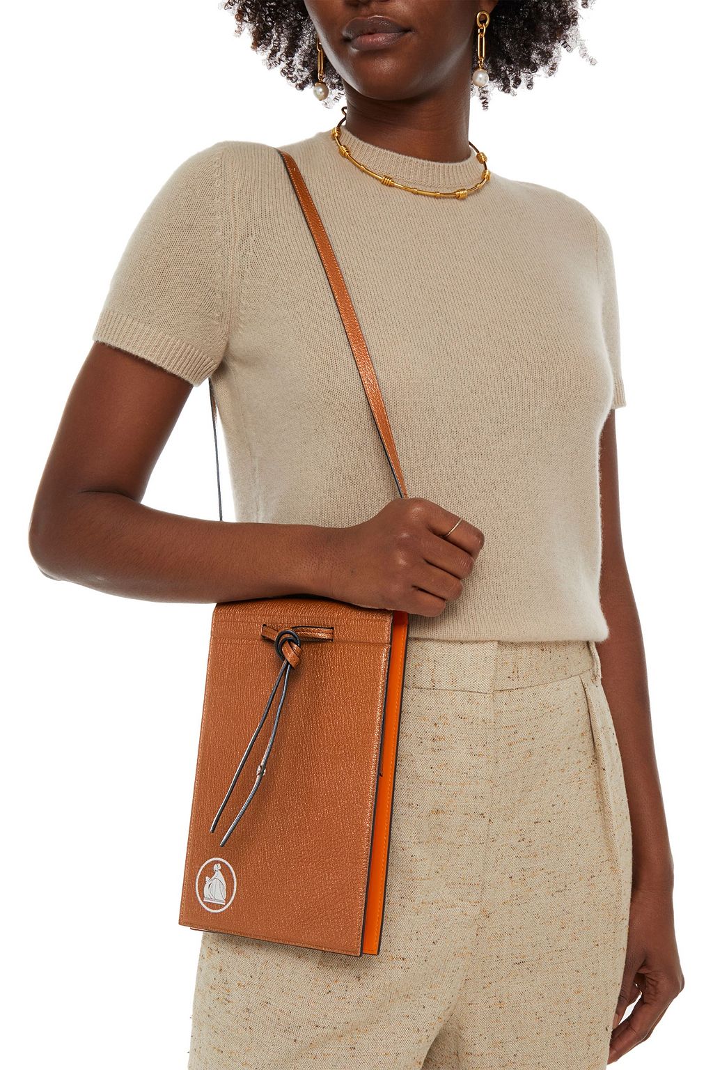 LANVIN Textured-leather travel wallet