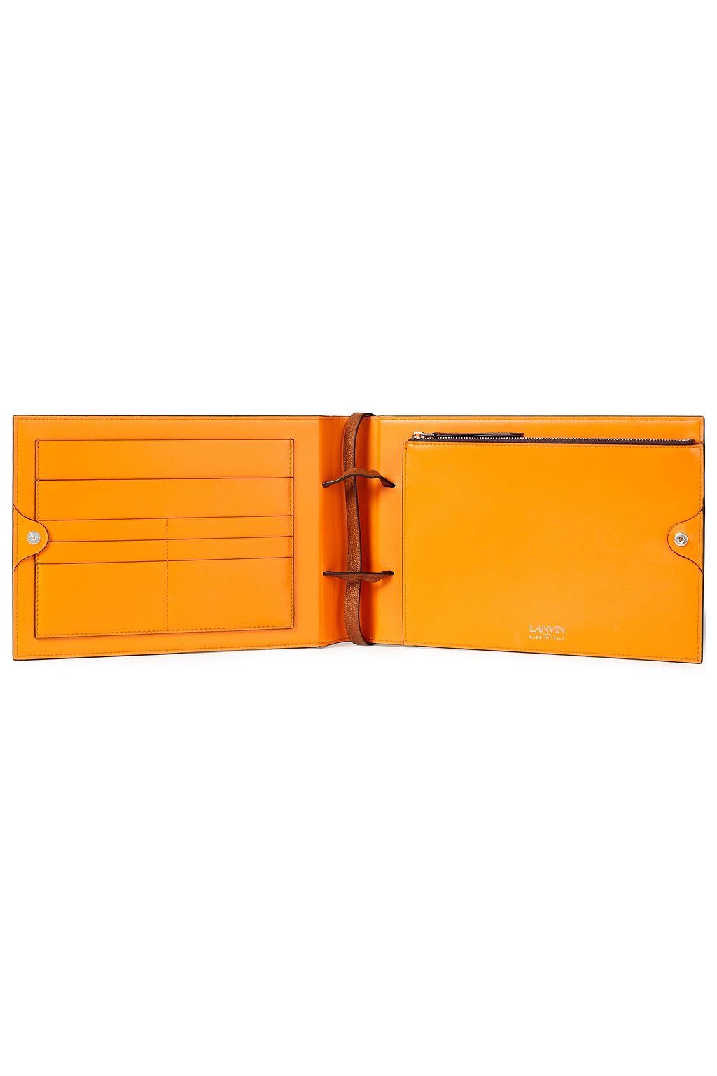 LANVIN Textured-leather travel wallet