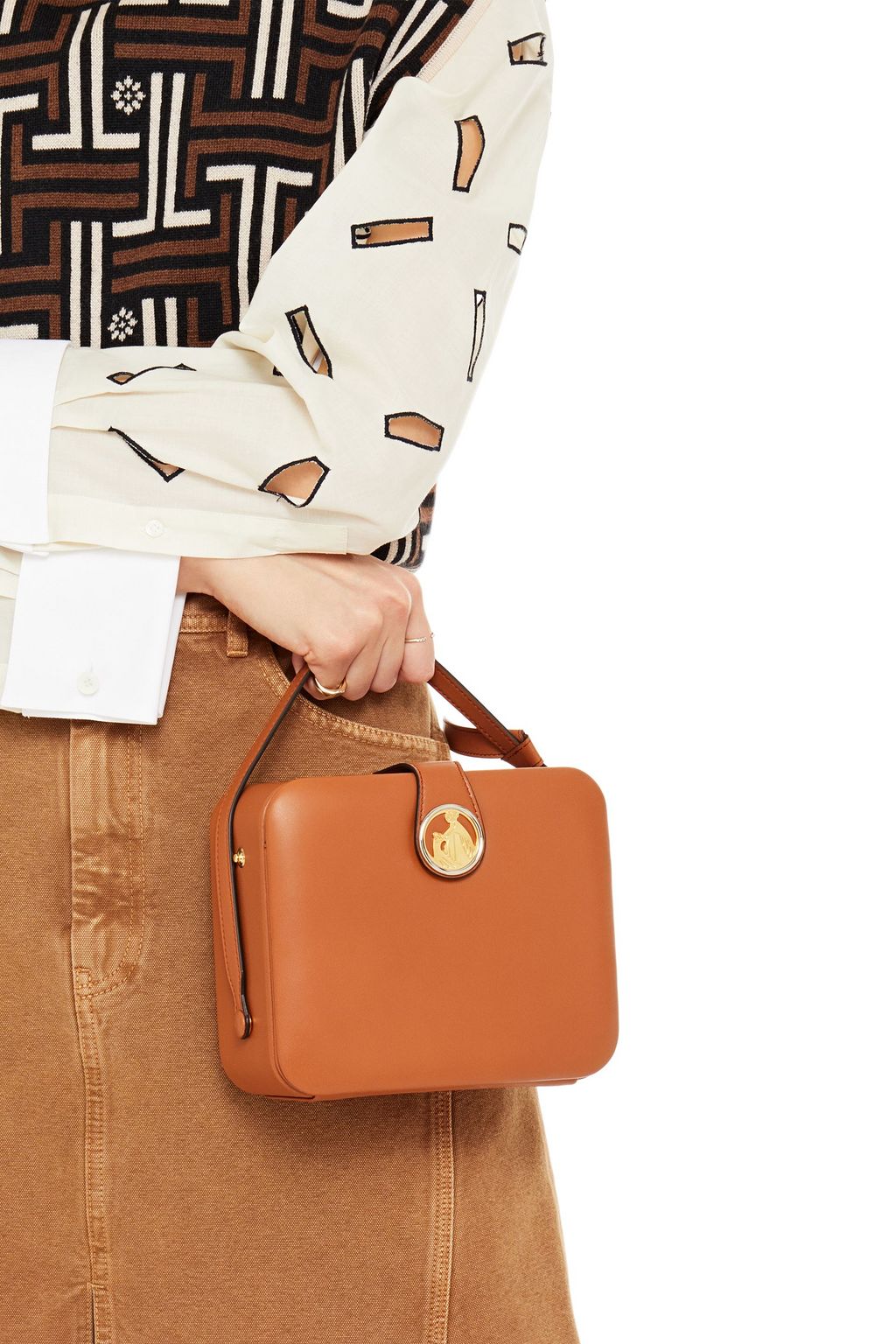 LANVIN Bento Box logo-embellished leather shoulder bag