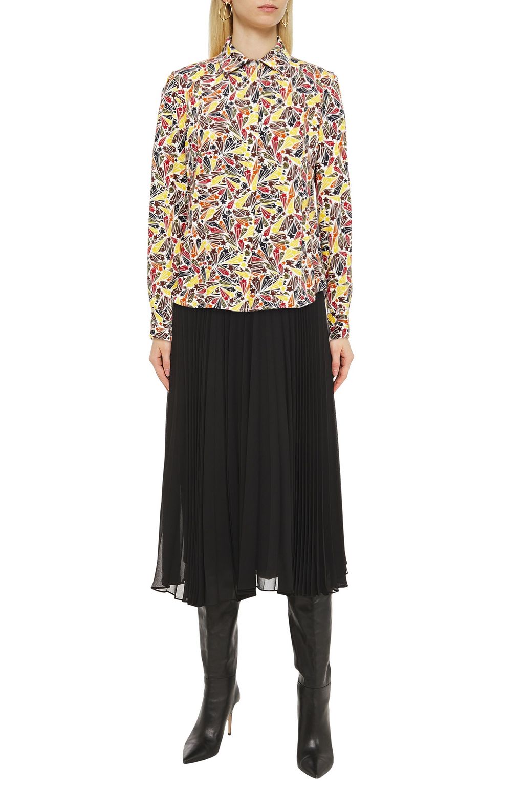 VICTORIA BECKHAM Printed crepe shirt