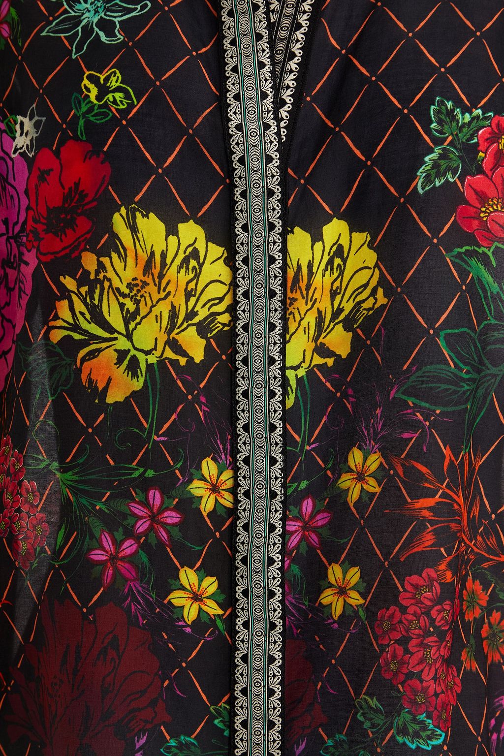ALICE + OLIVIA Floral-print cotton and silk-blend voile shirt