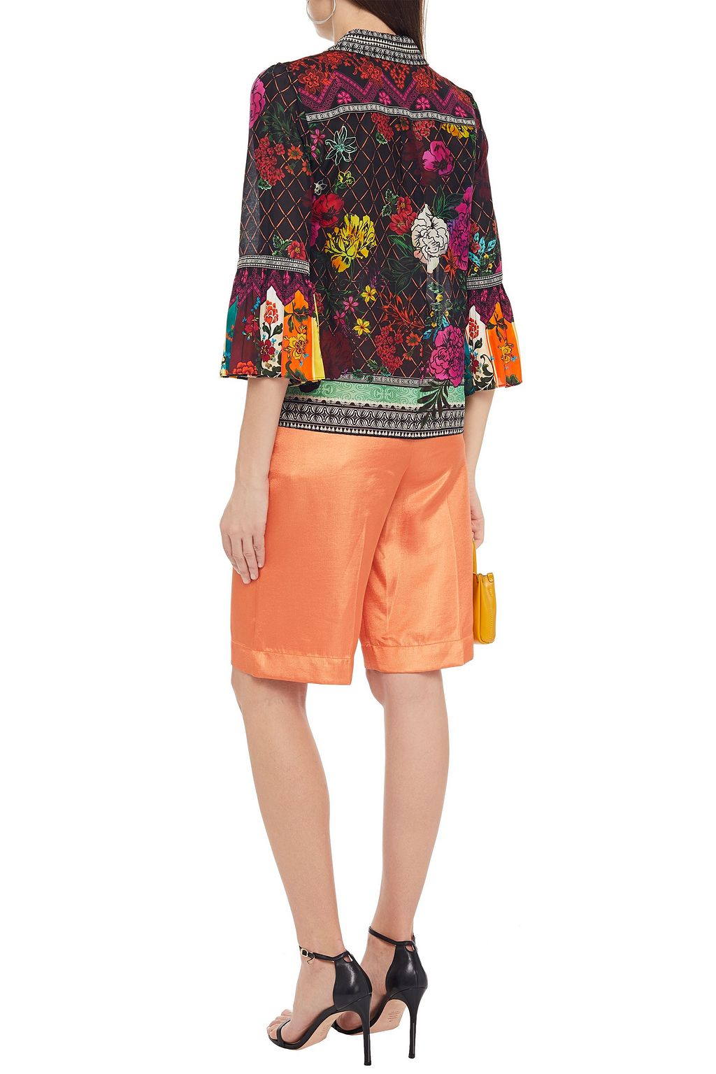 ALICE + OLIVIA Floral-print cotton and silk-blend voile shirt