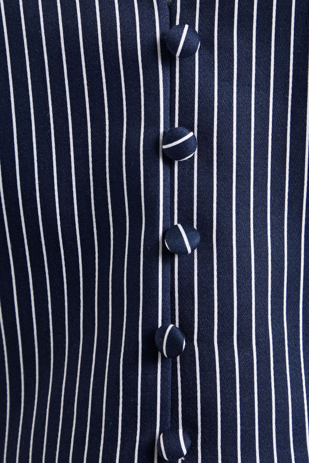 ALICE + OLIVIA Cropped pinstriped stretch-cotton top