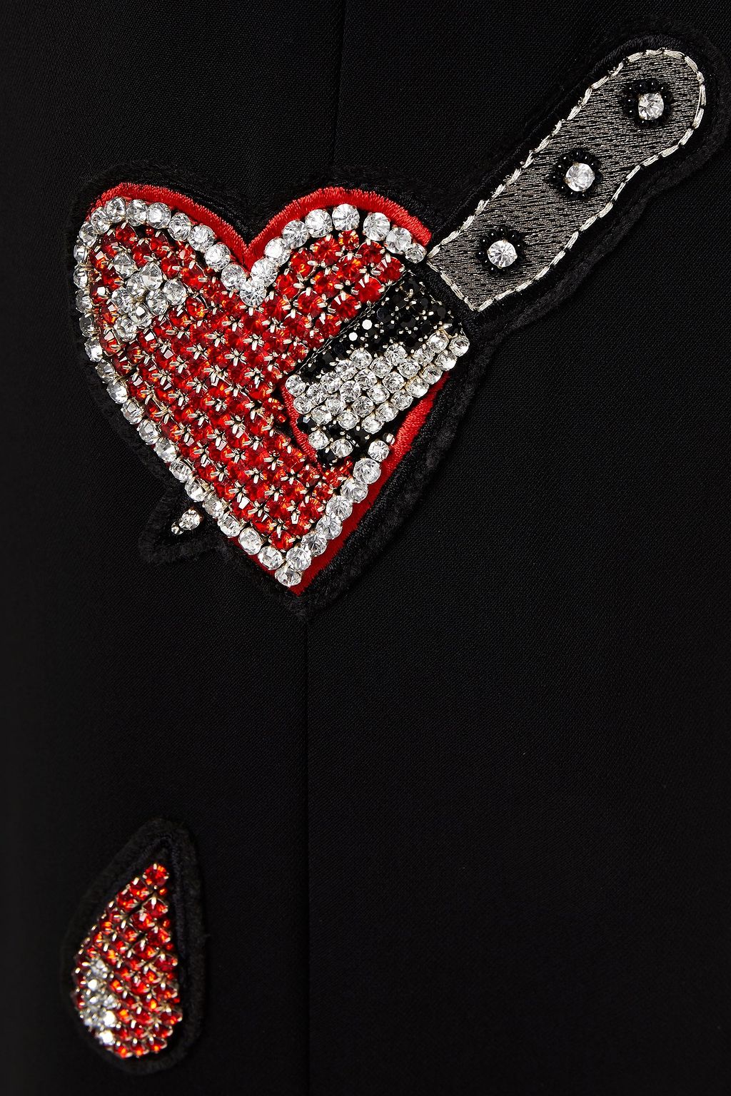 MOSCHINO Appliquéd crepe pencil skirt