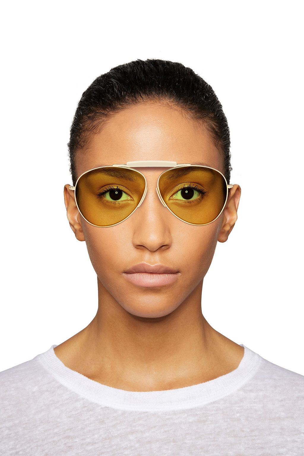 ACNE STUDIOS Aviator-style gold-tone mirrored sunglasses