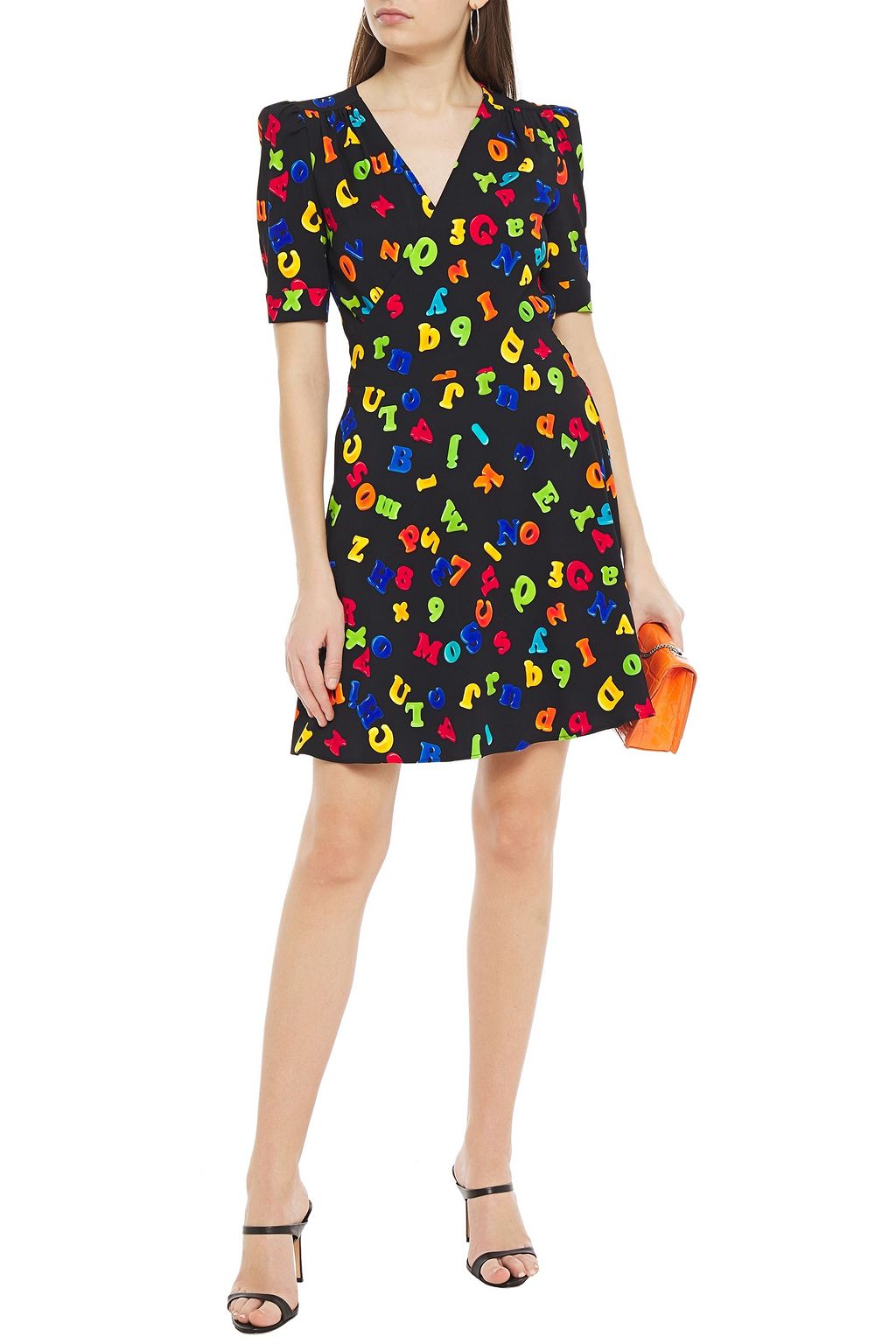 MOSCHINO Printed stretch-crepe wrap dress