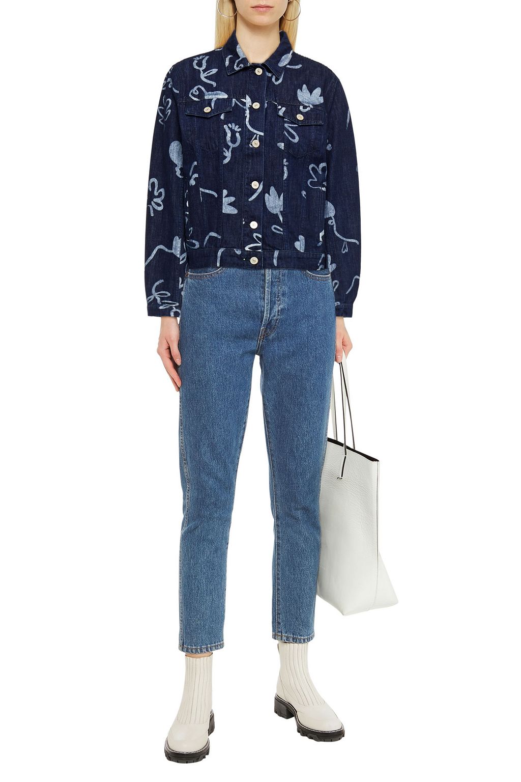 PS PAUL SMITH Floral-print denim jacket