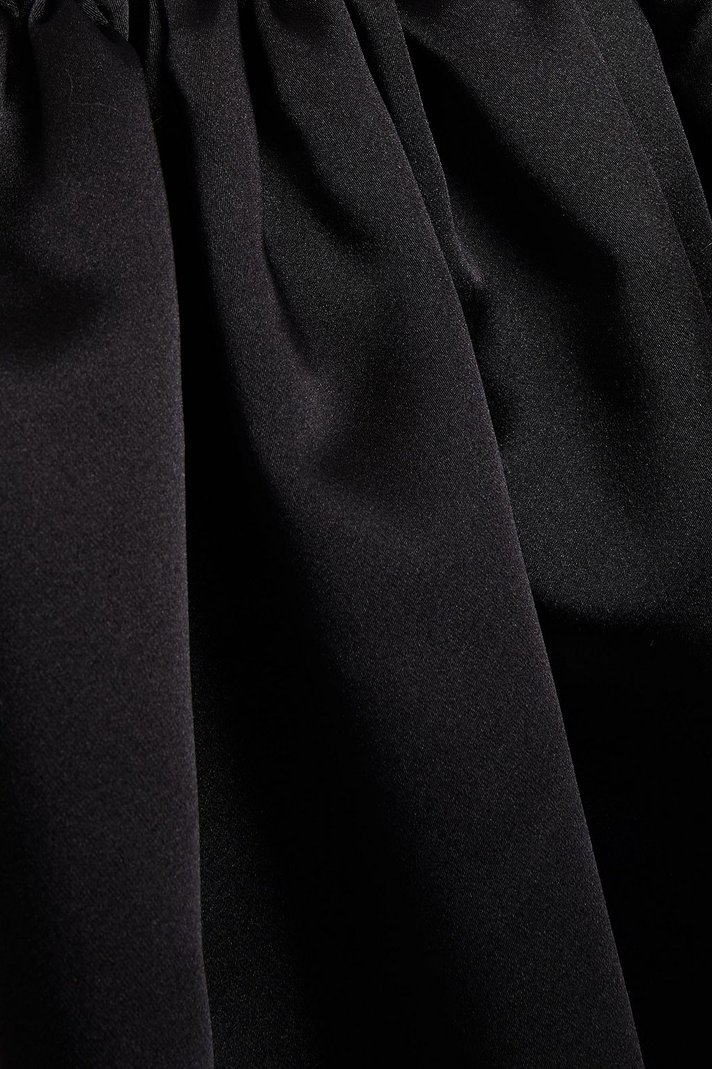 MAJE Gathered satin mini skirt