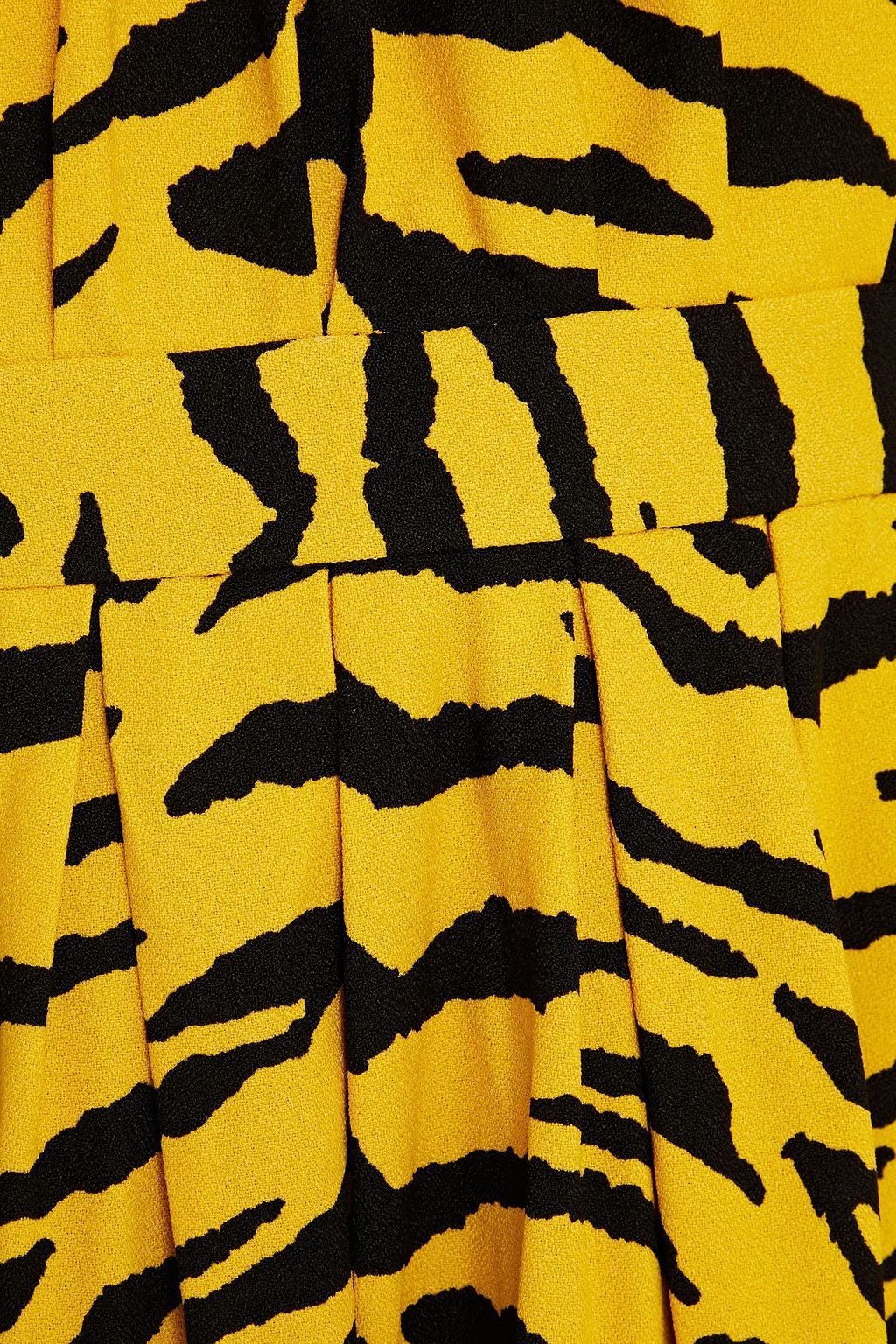 SAINT LAURENT Plissiertes Minikleid aus Crêpe mit Tigerprint und Schluppe