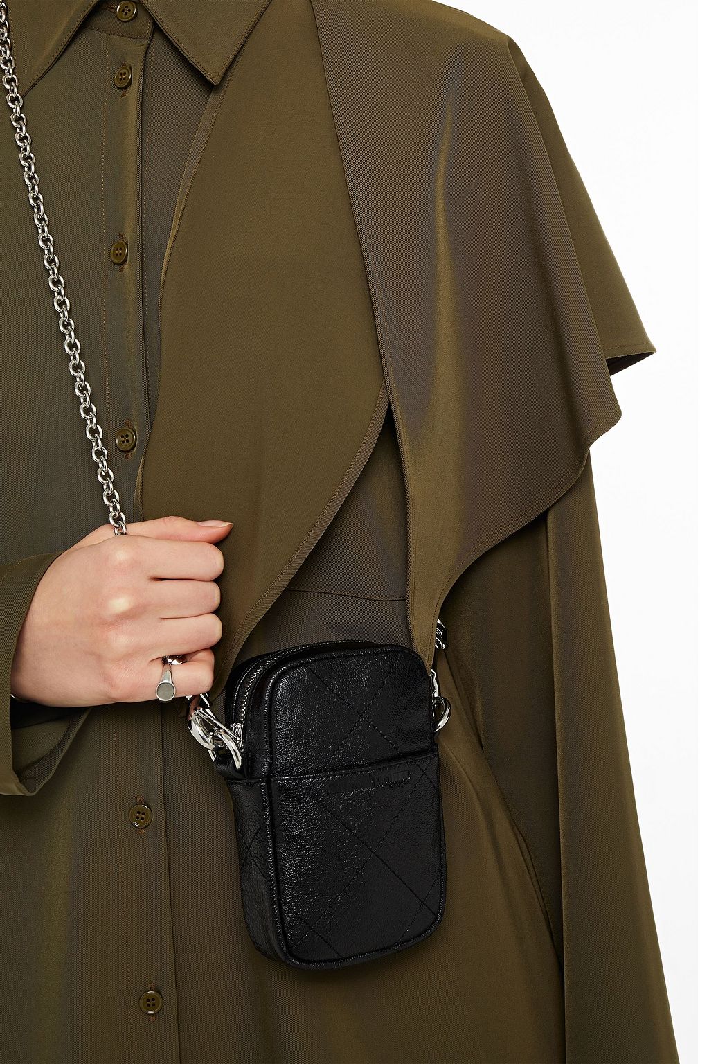 MCQ ALEXANDER MCQUEEN Convertible quilted textured-leather shoulder bag