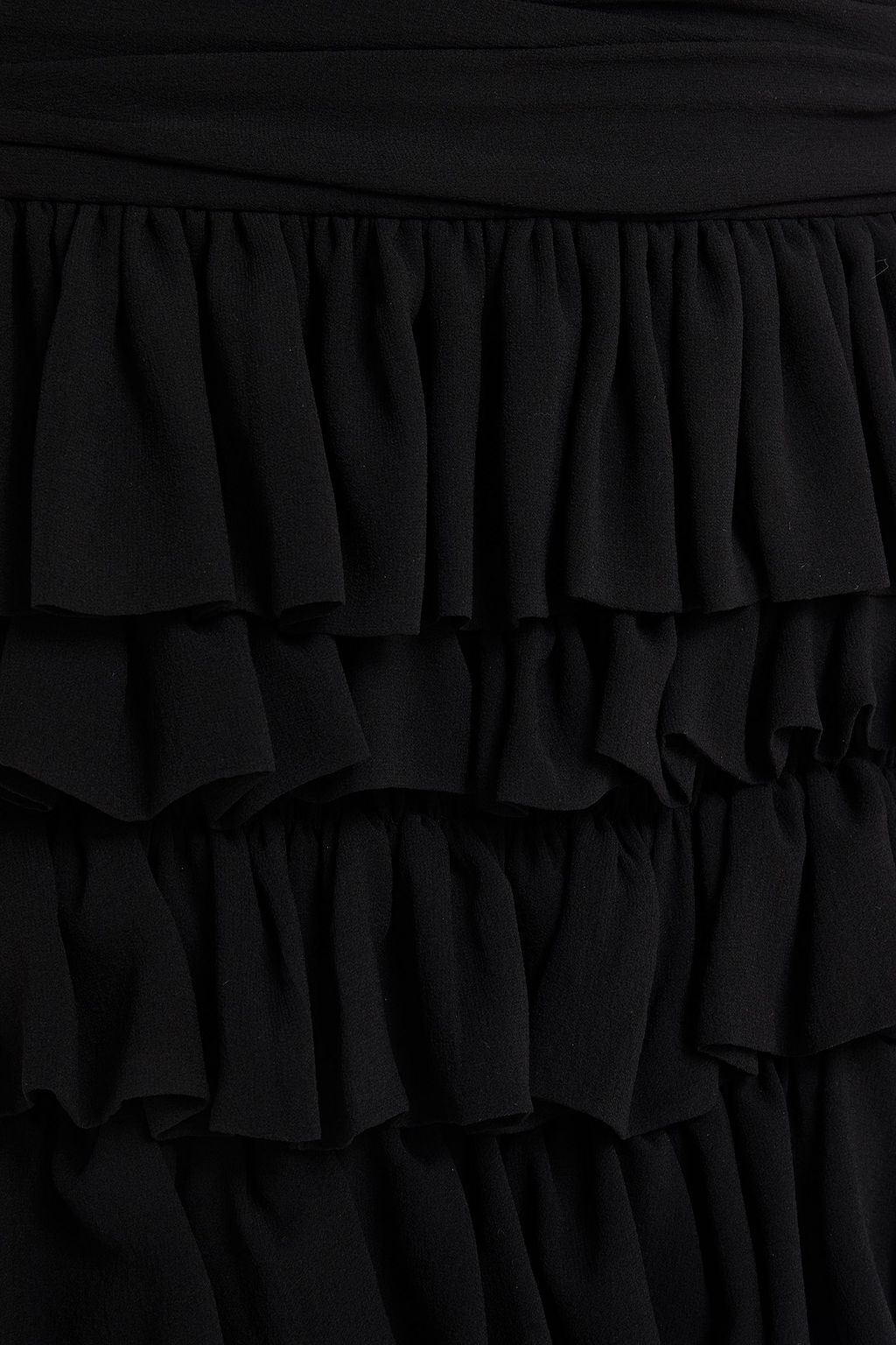 SAINT LAURENT Sequin-embellished ruffled silk-chiffon mini dress