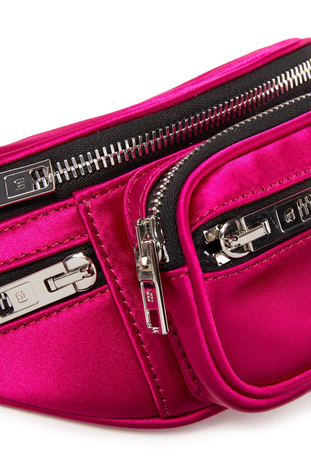 ALEXANDER WANG Attica mini leather-trimmed satin belt bag