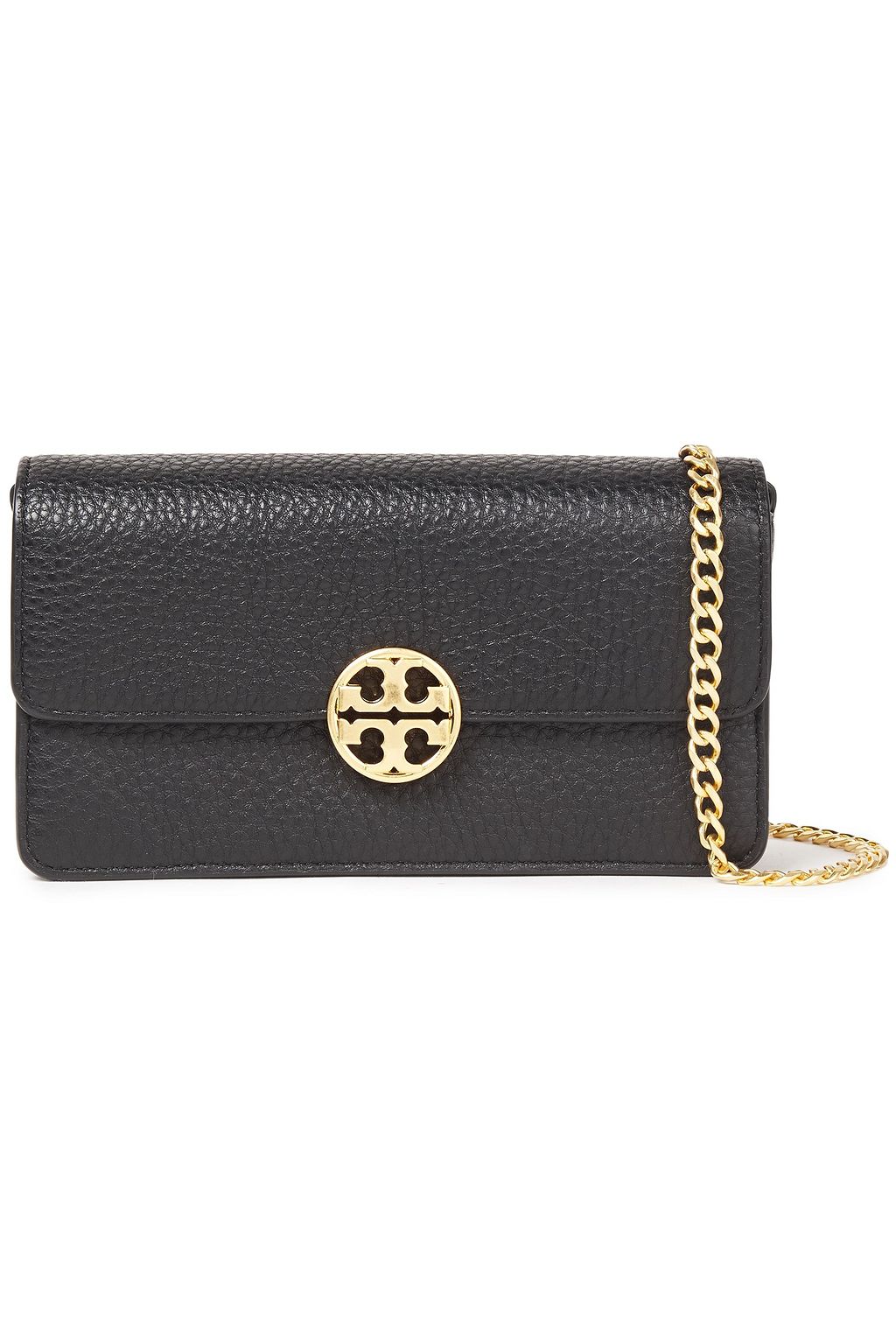 TORY BURCH Chelsea pebbled-leather clutch