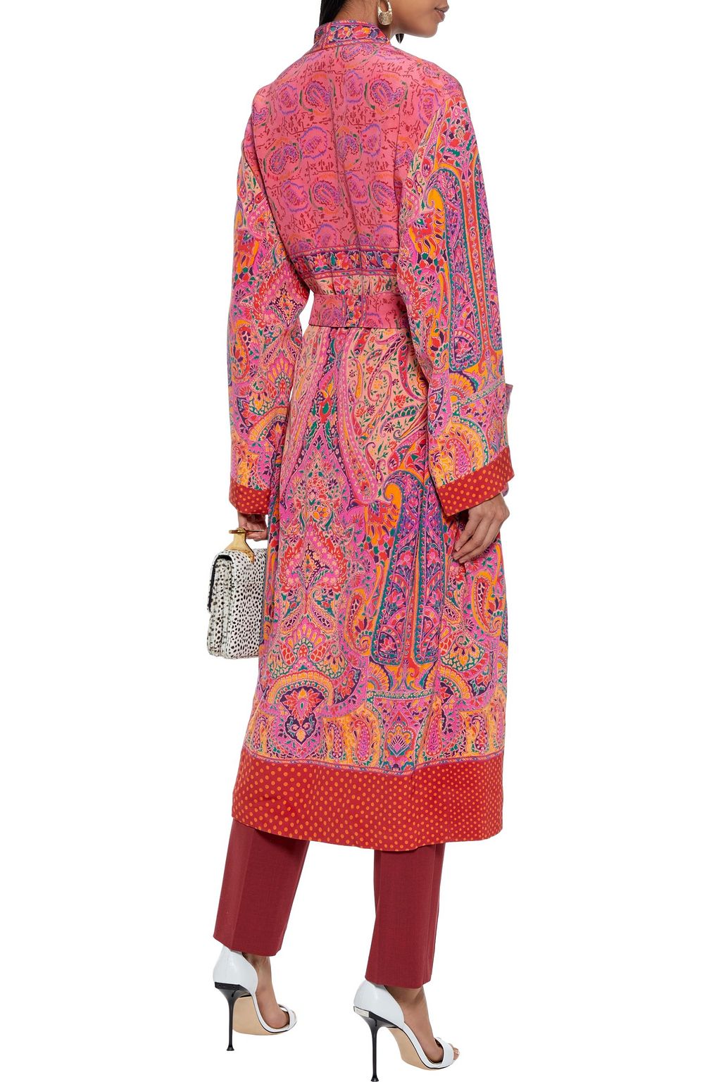 ETRO Belted printed silk-crepe kimono