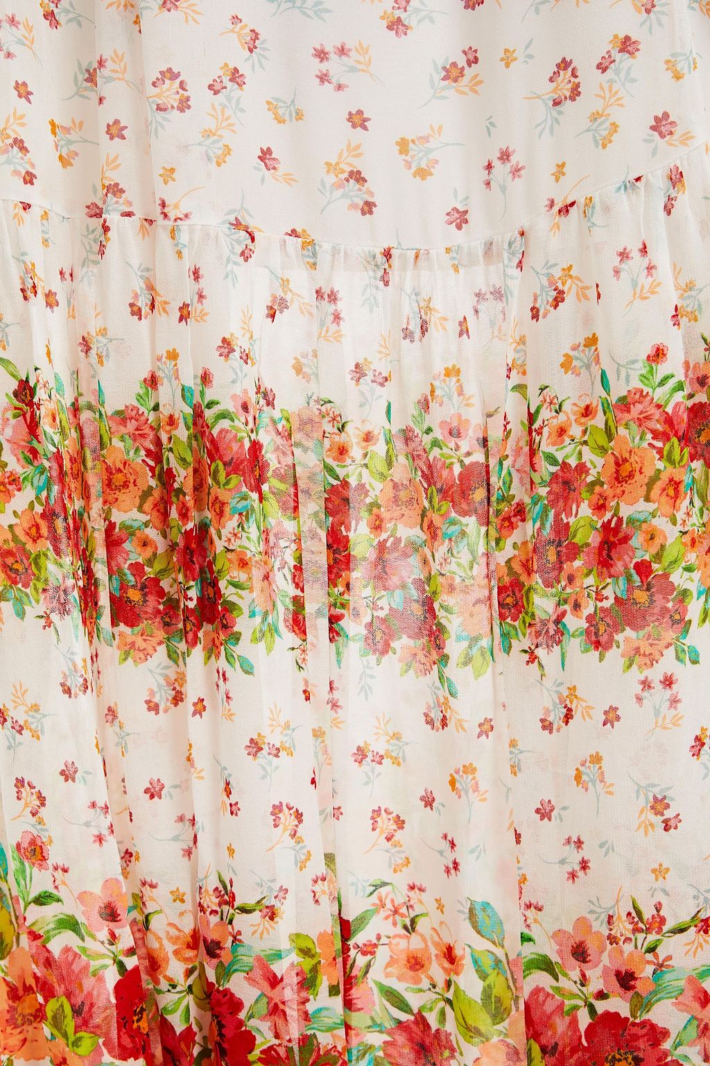 GHOST LONDON Mary gathered floral-print georgette midi dress