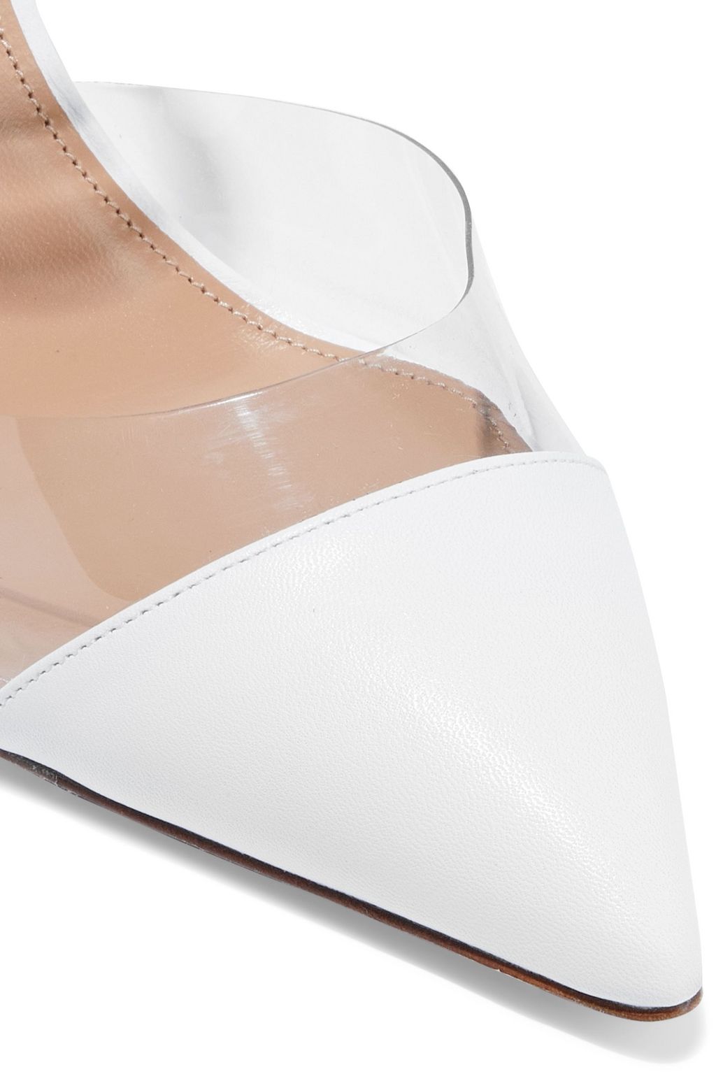 AQUAZZURA Optic 85 PVC and leather mules