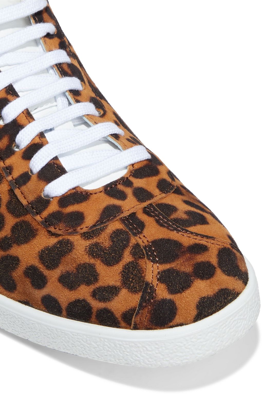 AQUAZZURA The A leather-trimmed leopard-print suede sneakers