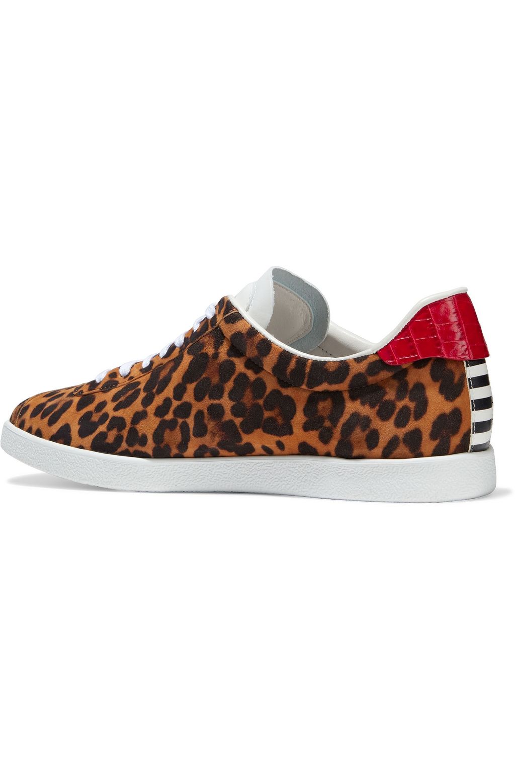 AQUAZZURA The A leather-trimmed leopard-print suede sneakers