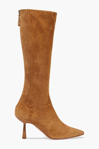 aquazzura curzon 75 suede knee boots