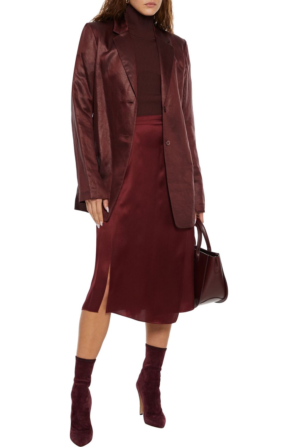 JOSEPH Linen-blend shantung blazer