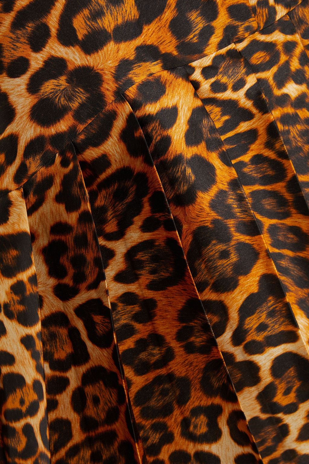 PAUL & JOE Pleated leopard-print silk-satin mini shirt dress