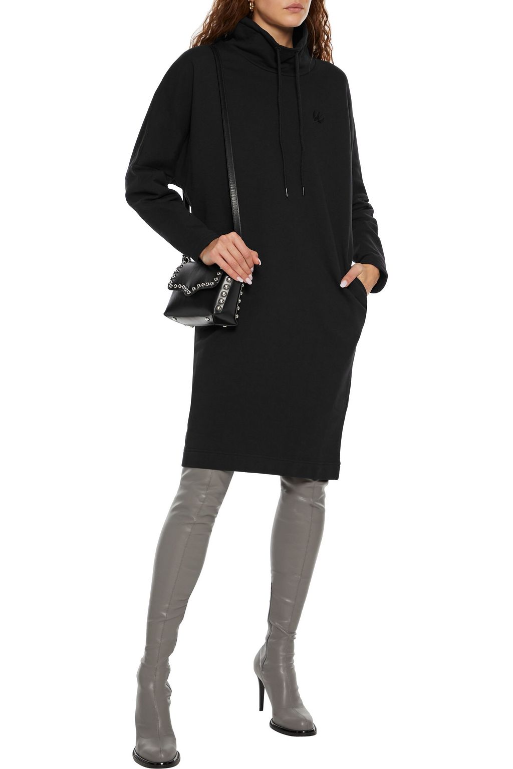 MCQ ALEXANDER MCQUEEN Appliquéd French cotton-terry dress