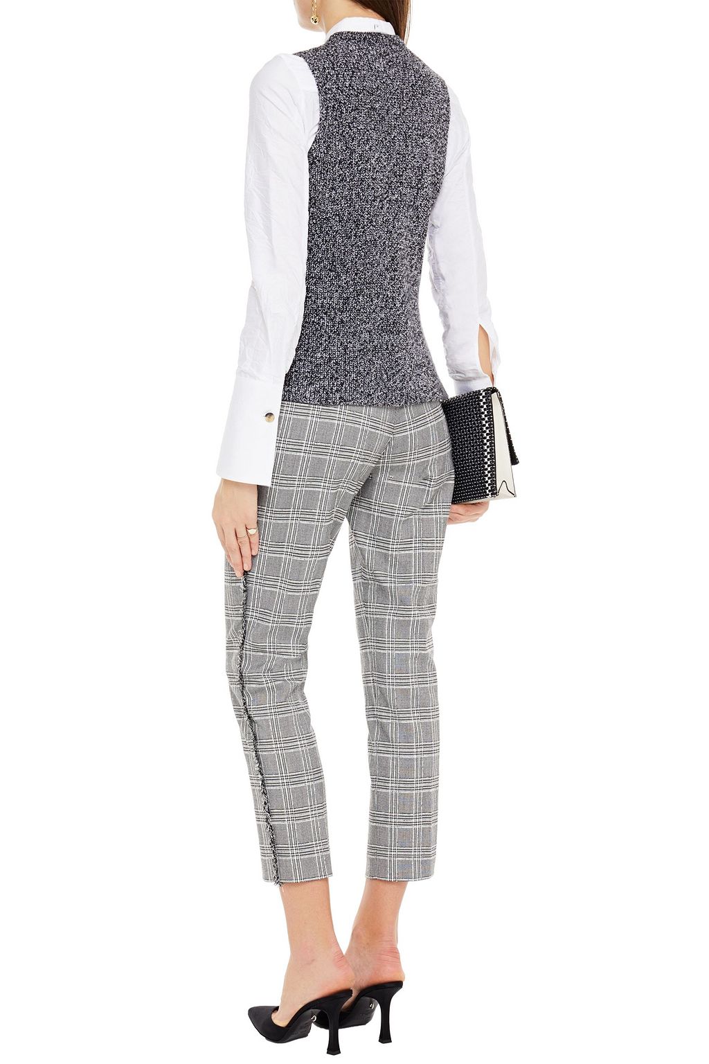 REBECCA VALLANCE Troubadour Prince of Wales checked tweed tapered pants